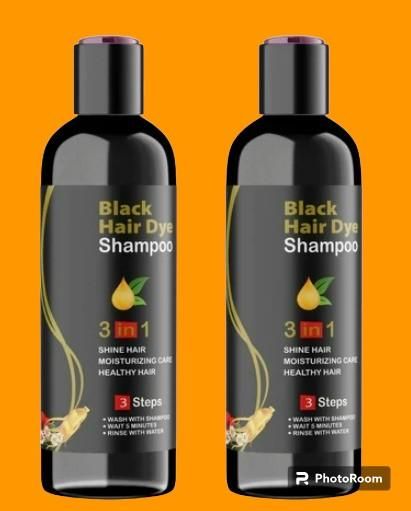 (BUY 1 GET 1 FREE) Unisex Instant Black Herbal Hair Dye Shampoo for Grey Hair Coverage Shampoo 3 in 1 (100ml)