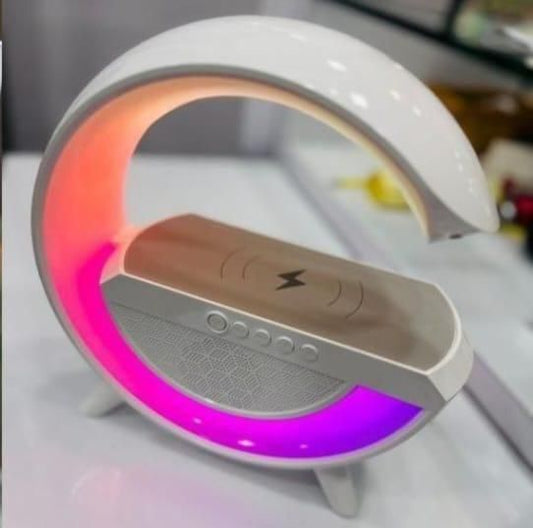 Multi fuctional G - Shape Wireless Charging Atmosphere Lamp with Bluetooth Speaker